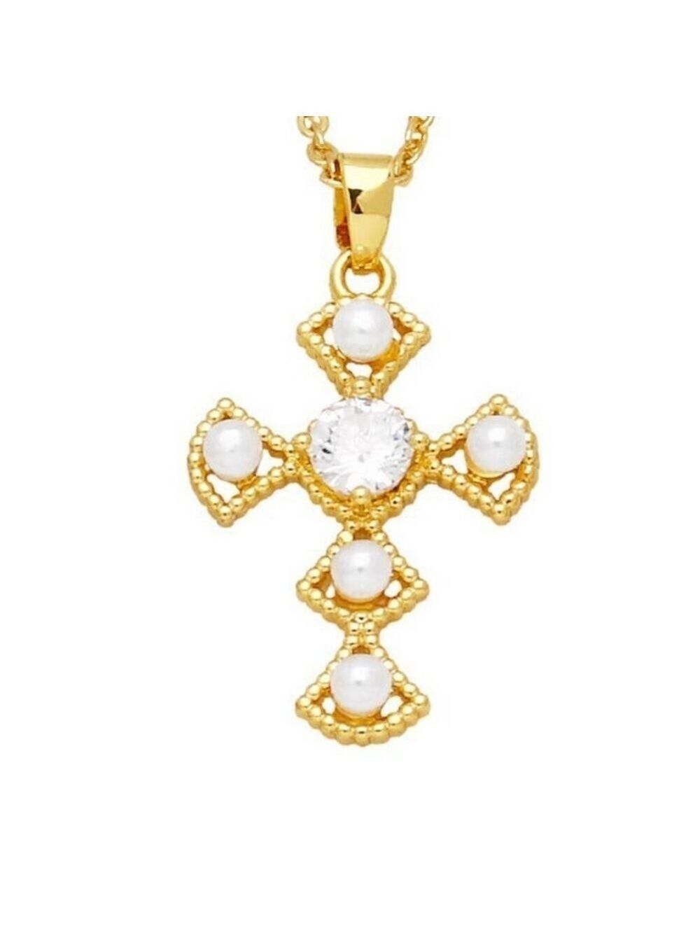 Elegant Gold Cross Pendant Necklace